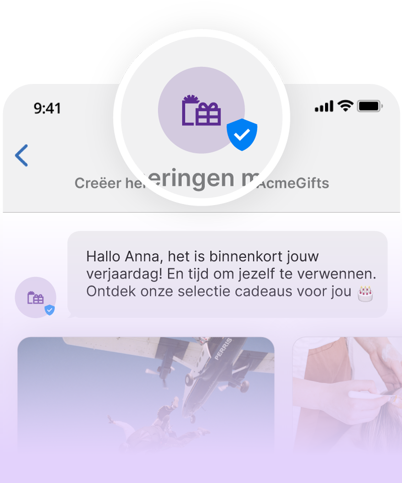 RCS Business Messaging voorbeeld