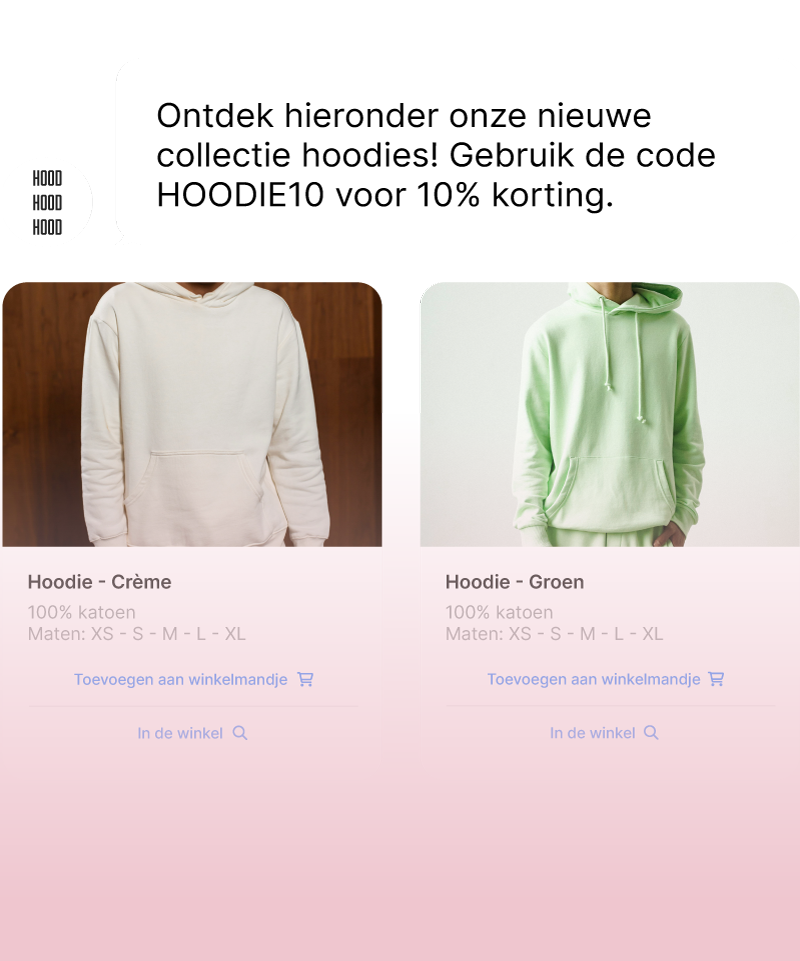 RCS Business Messaging voorbeeld